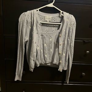 Cardigan sweater with tank top